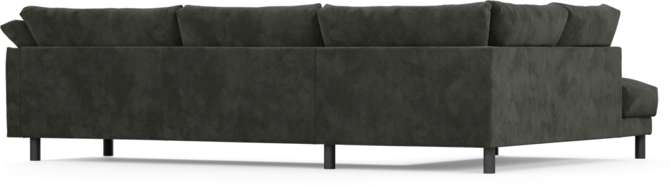 Cherrie - 3-sits soffa med divan vänster, fast klädsel - Svart