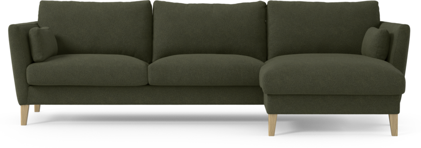 Winston - 3-sits soffa med schäslong, vändbar - Grön