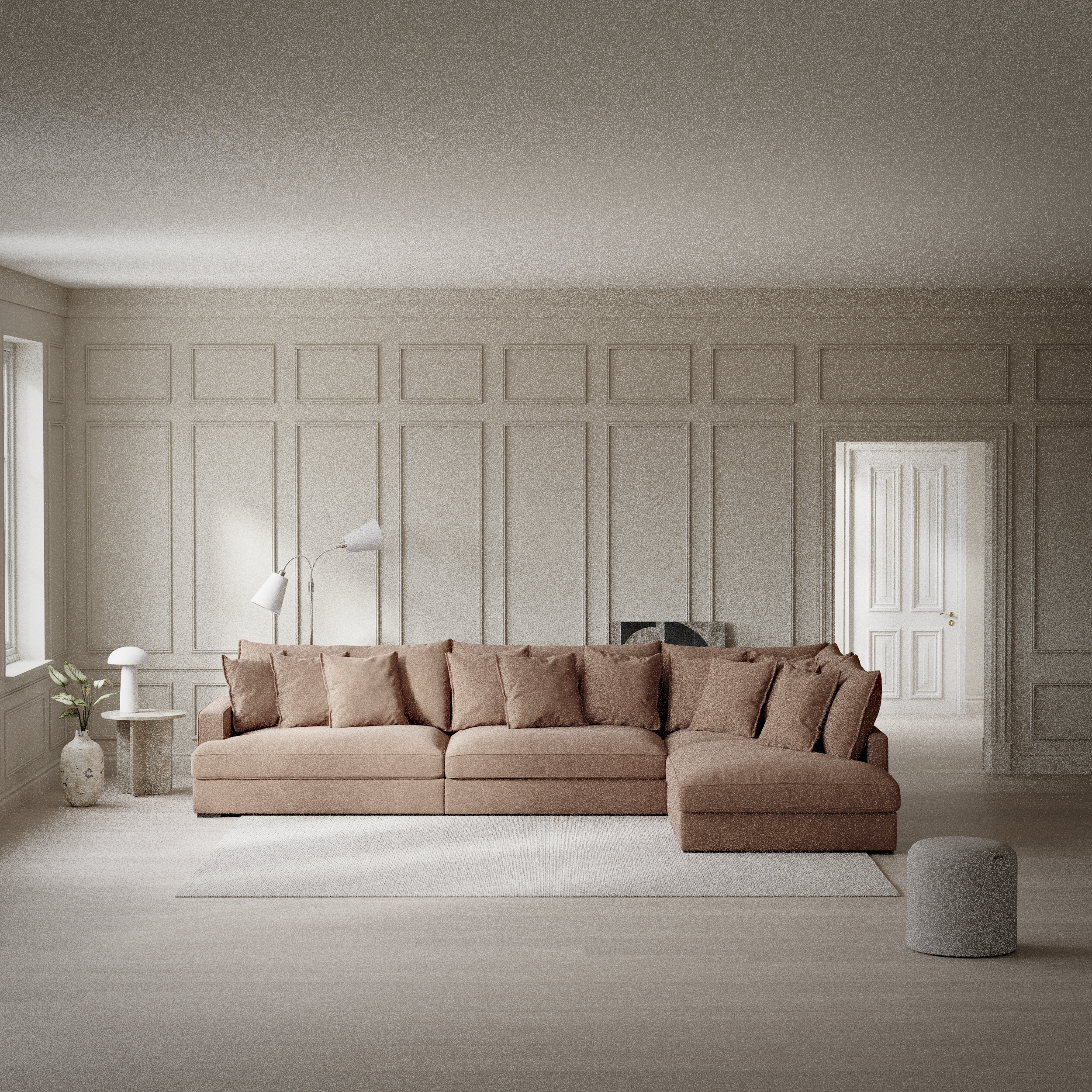 Rossi, 4-sits soffa med divan höger