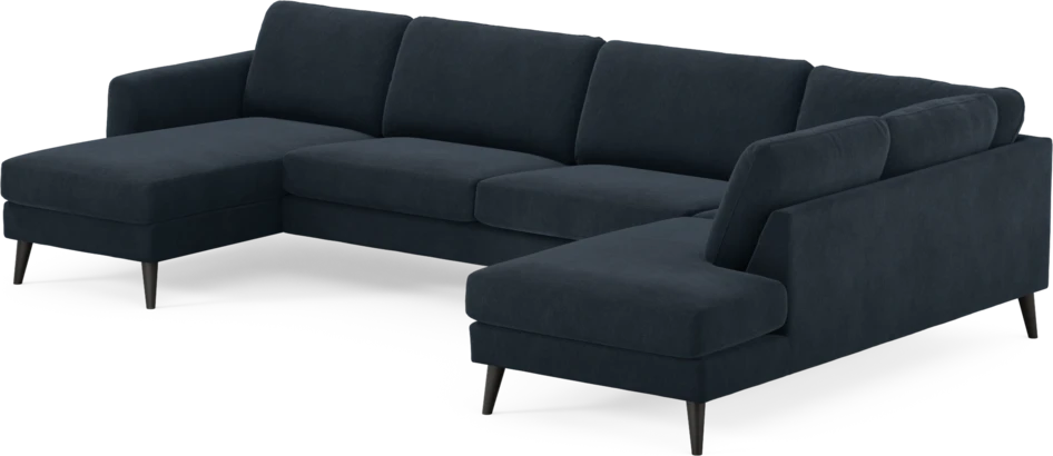 Bridge - 3-sits soffa med schäslong vänster och divan höger - Blå