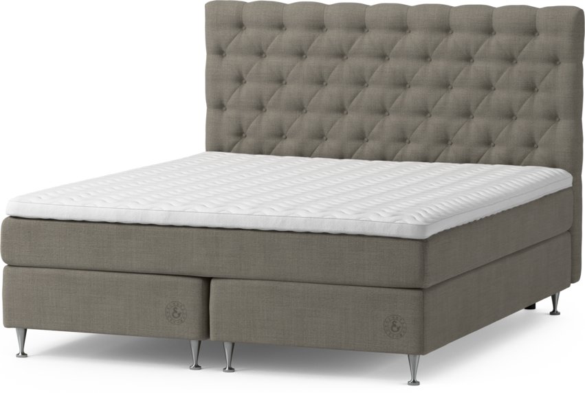 Särö Comfort - Kontinentalsäng, dubbelsäng med bäddmadrass, sängben och Pikerad sänggavel