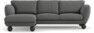 Madison Lux - 2-sits soffa med schäslong vänster - Grå