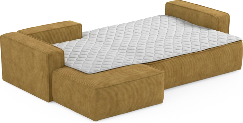 Ide - Bäddsoffa 3-sits med schäslong vänster - Gul