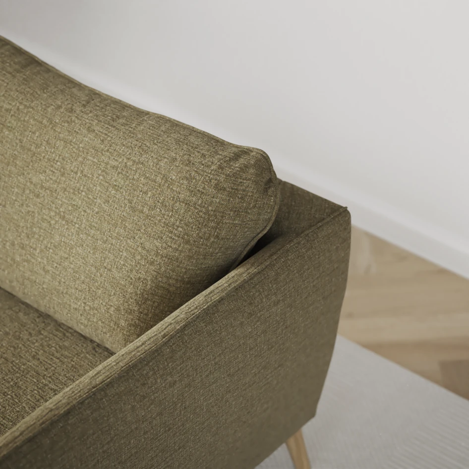 County - 3-sits soffa med divan höger - Grön