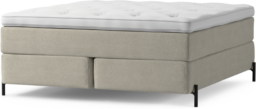 Delux Dream - Kontinentalsäng, dubbelsäng med bäddmadrass och sängben - Beige