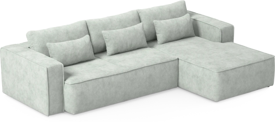 Ide - Bäddsoffa 3-sits med schäslong höger - Blå
