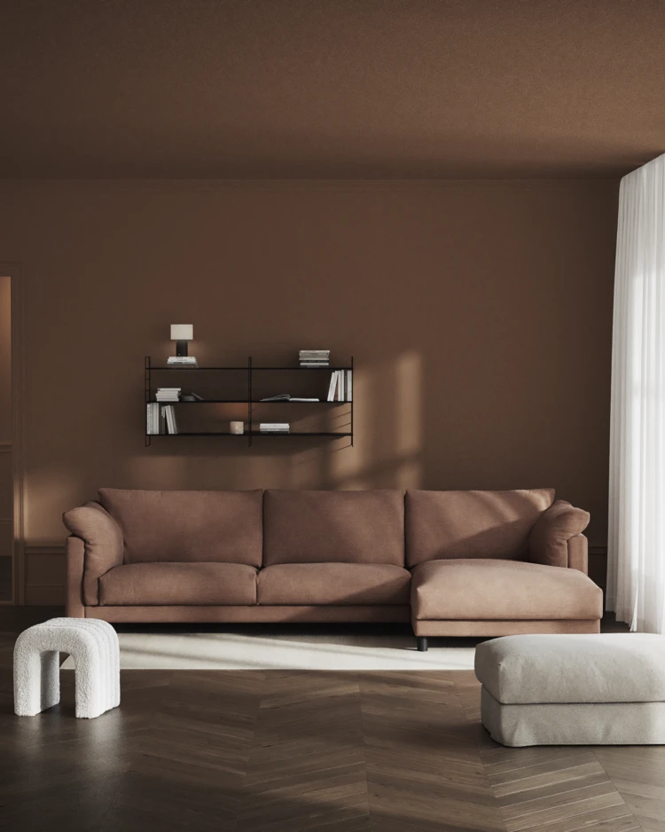 Cherrie - 3-sits soffa med schäslong höger, fast klädsel - inspiration