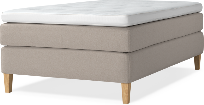 Delux Sense - Kontinentalsäng, enkelsäng 120 cm med bäddmadrass - Beige