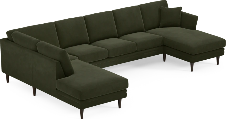 Eden - 3-sits soffa med divan vänster och schäslong höger - Grön