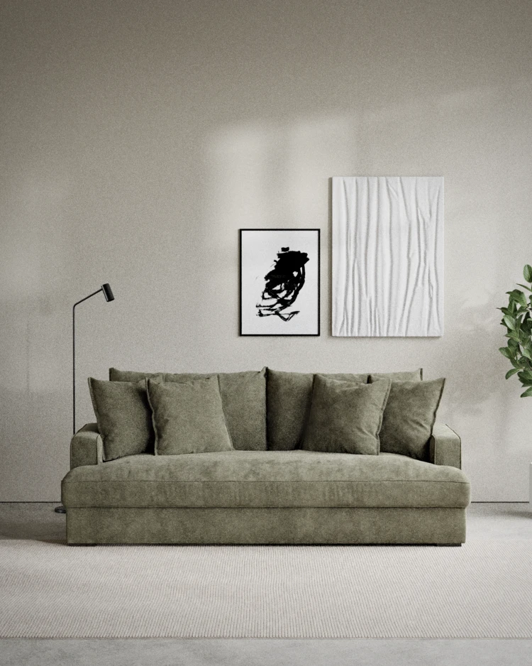 Mila - 3-sits soffa, hel dyna - inspiration