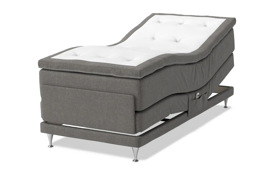 Dream Delux - Ställbar säng, enkelsäng med bäddmadrass Sleep Delux - Grå