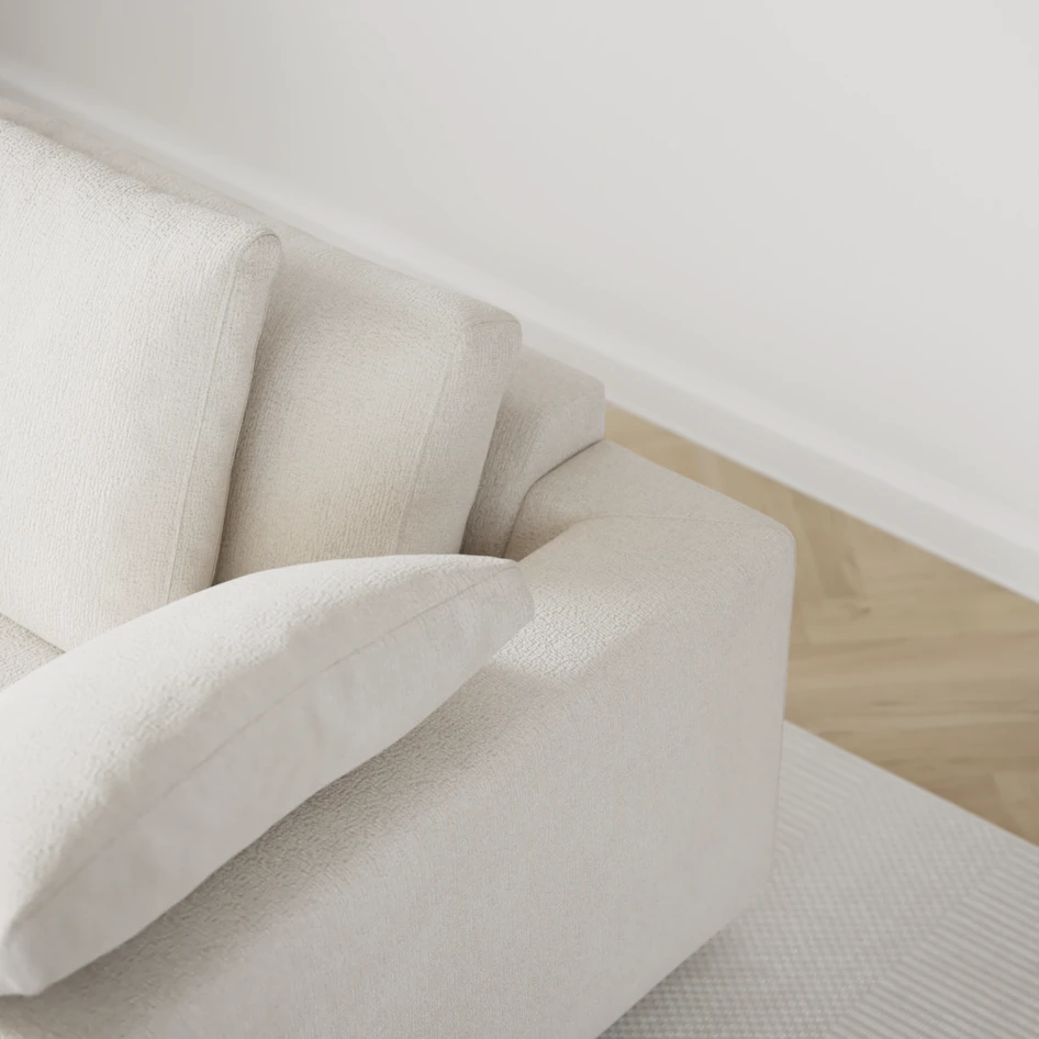 Amie - 3-sits med divan vänster - Vit