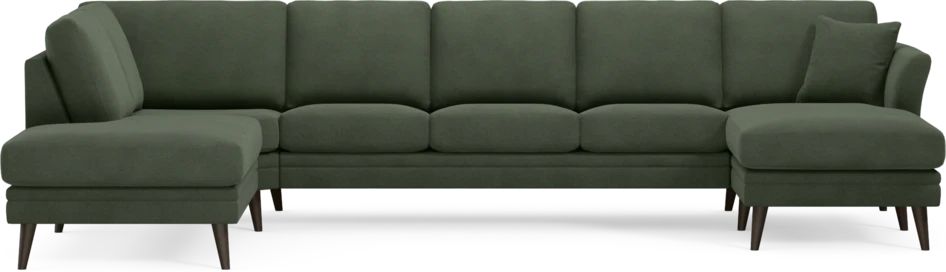 Eden - 3-sits soffa med divan vänster och schäslong höger - Grön