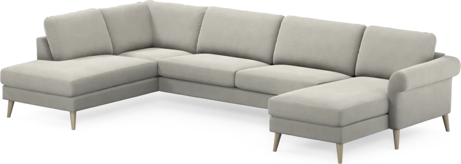 Bridge - 3-sits soffa med divan vänster och schäslong höger - Grå