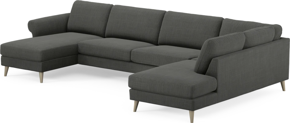 Bridge - 3-sits soffa med schäslong vänster och divan höger - Grå