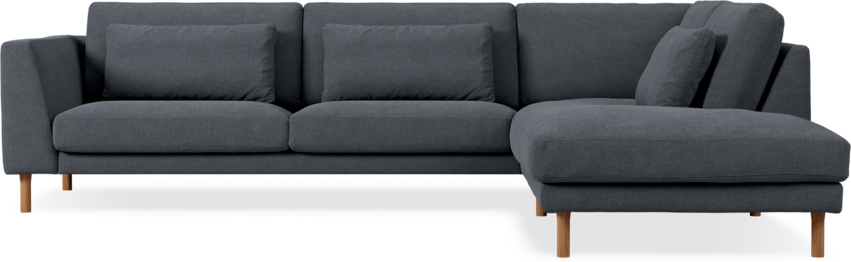 Willow - 3-sits soffa med divan höger, fast klädsel - Blå