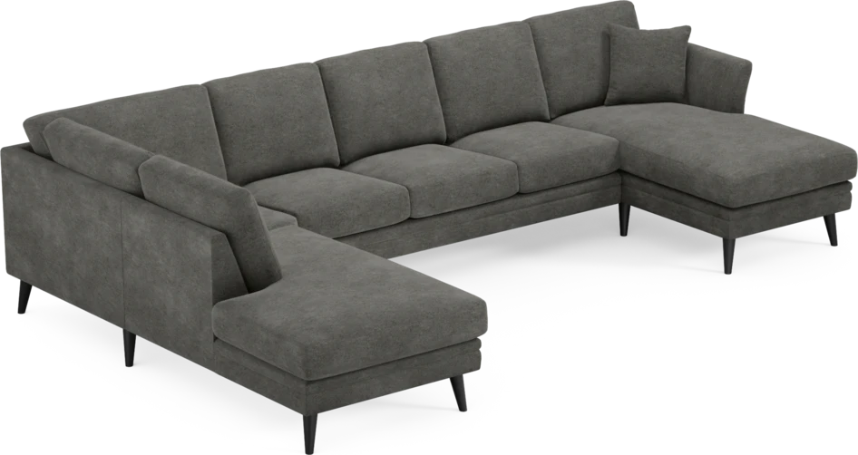 Eden - 3-sits soffa med divan vänster och schäslong höger - Grå