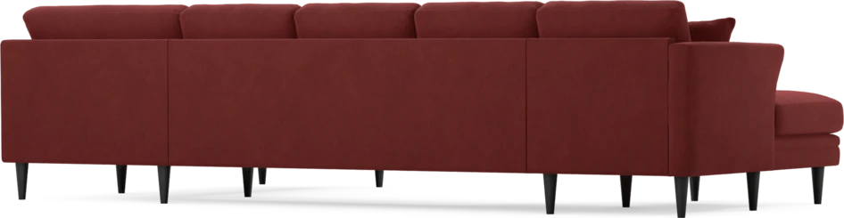 Eden - 3-sits soffa med schäslong vänster och divan höger - Röd