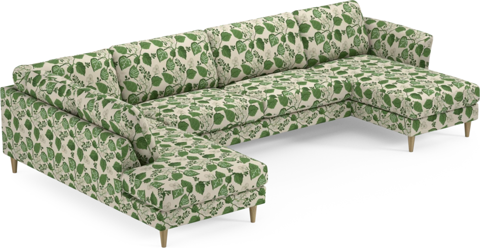 Bridge - 3-sits soffa med divan vänster och schäslong höger - Grön