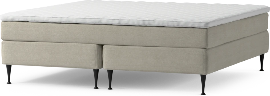 Delux Sense - Kontinentalsäng, dubbelsäng med bäddmadrass och sängben - Beige