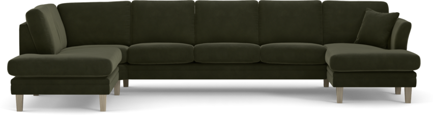 Eden - 3-sits soffa med divan vänster och schäslong höger - Grön