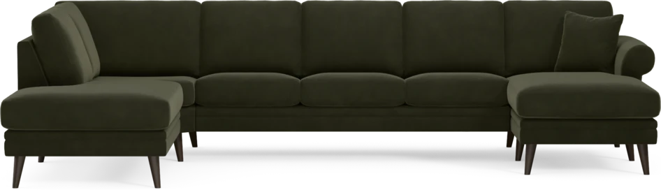 Eden - 3-sits soffa med divan vänster och schäslong höger - Grön