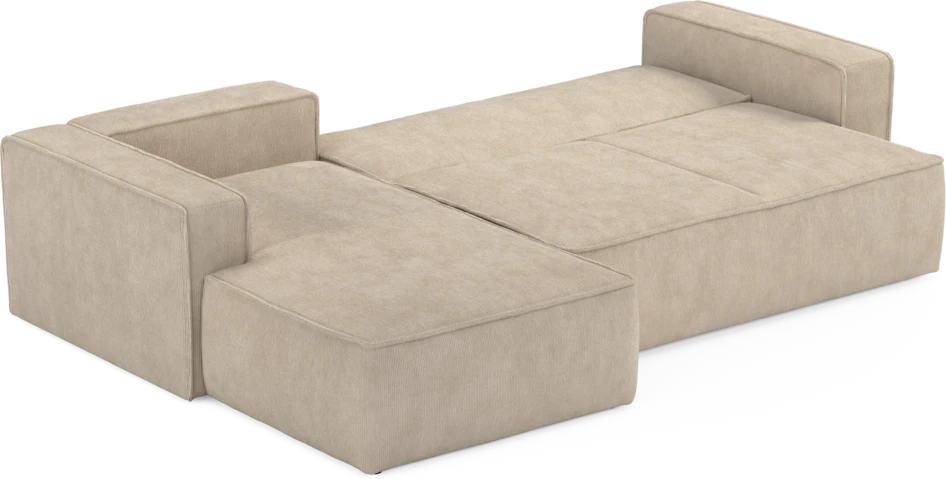 Ide - Bäddsoffa 3-sits med schäslong vänster - Beige