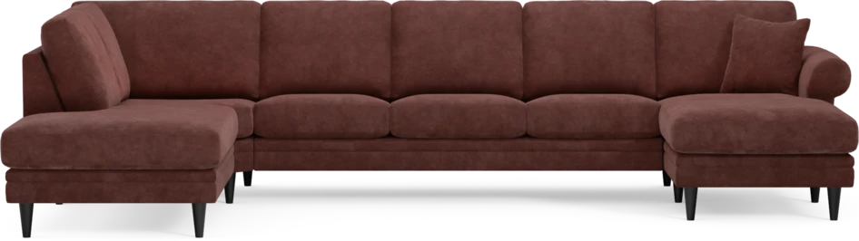 Eden - 3-sits soffa med divan vänster och schäslong höger - Röd