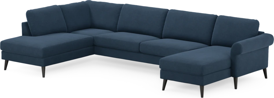 Bridge - 3-sits soffa med divan vänster och schäslong höger - Blå