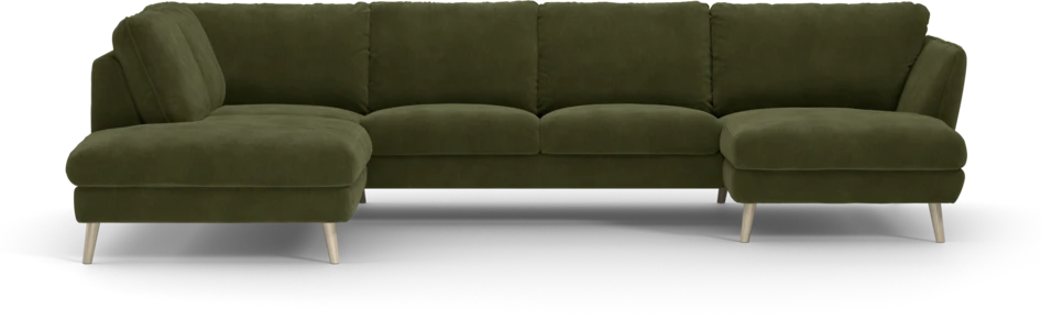 Madison Lux - 2-sits soffa med divan vänster och schäslong höger - Grön