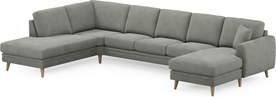 Eden - 3-sits soffa med divan vänster och schäslong höger - Grå