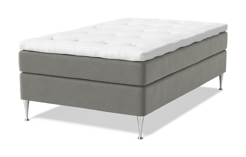 Sense Delux - Kontinentalsäng, enkelsäng med bäddmadrass Sleep Delux vit - Grå