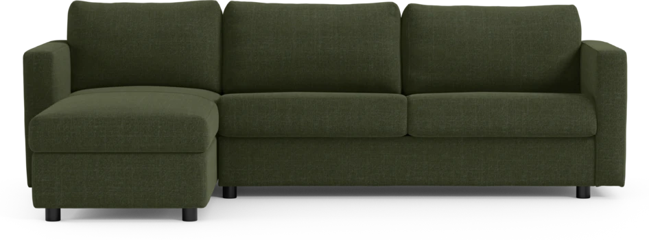 Lindö - Bäddsoffa 2,5-sits med schäslong, vändbar - Grön