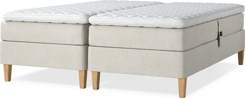 Delux Sense - Ställbar säng, dubbelsäng med bäddmadrass - Beige
