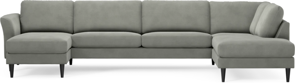 Bridge - 3-sits soffa med schäslong vänster och divan höger - Grå