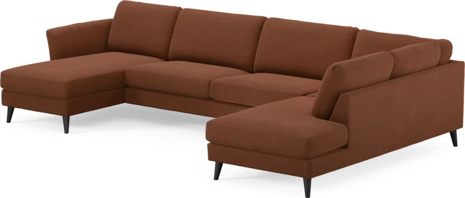 Bridge - 3-sits soffa med schäslong vänster och divan höger - Orange