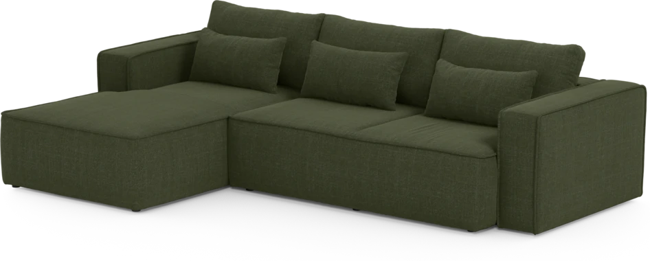 Ide - Bäddsoffa 3-sits med schäslong vänster - Grön