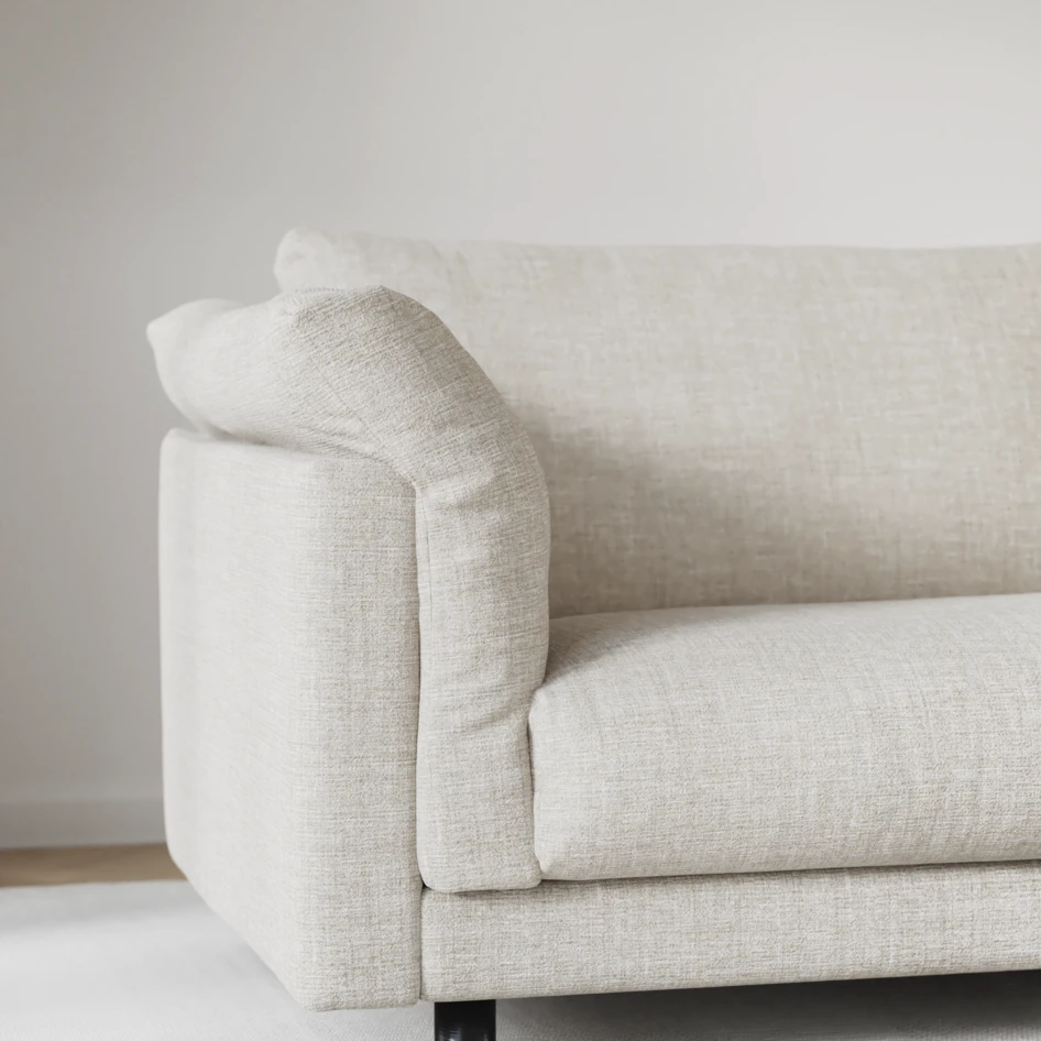 Cherrie - 3-sits soffa, hel dyna, fast klädsel - Beige
