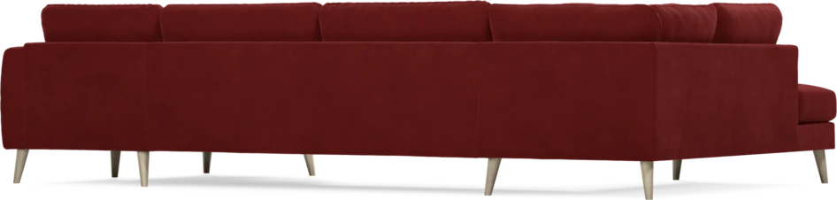 Bridge - 3-sits soffa med divan vänster och schäslong höger - Röd