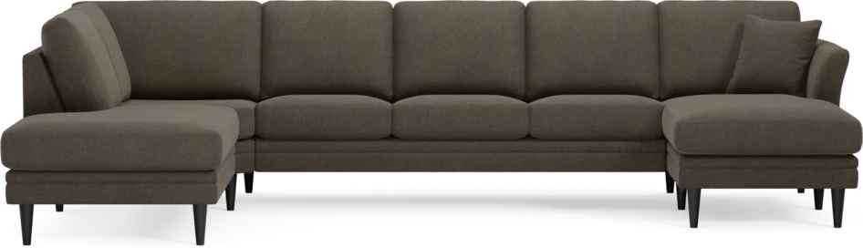 Eden - 3-sits soffa med divan vänster och schäslong höger - Brun