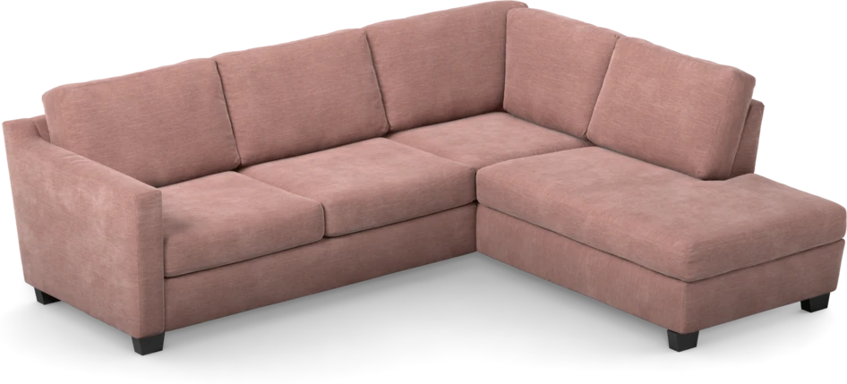 Friday - 2,5-sits soffa med divan höger - Rosa