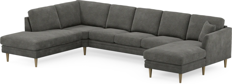 Eden - 3-sits soffa med divan vänster och schäslong höger - Grå