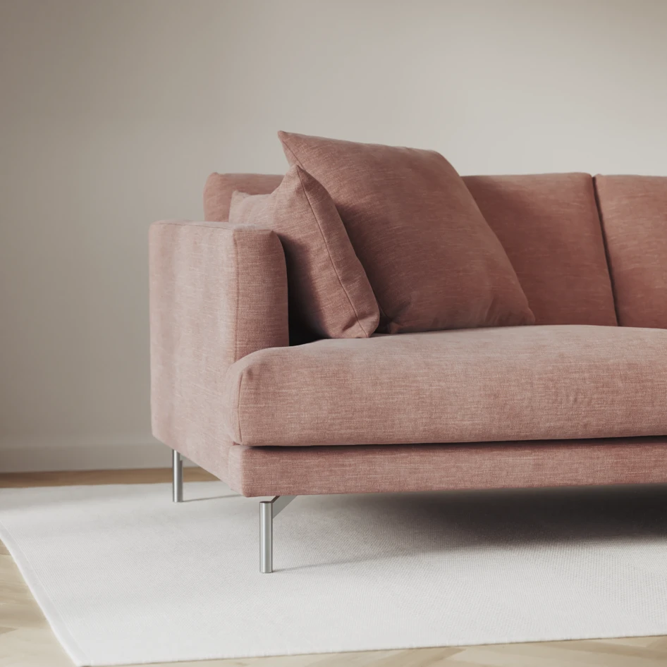 Harper - 3-sits soffa, hel dyna - Rosa