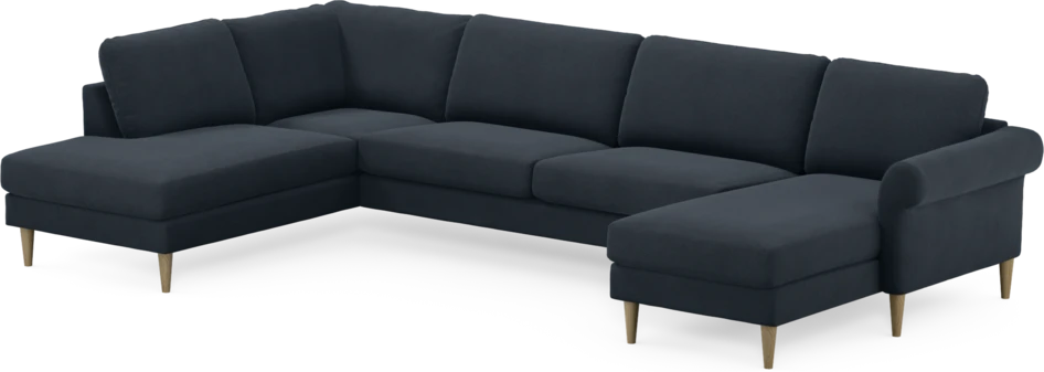 Bridge - 3-sits soffa med divan vänster och schäslong höger - Blå
