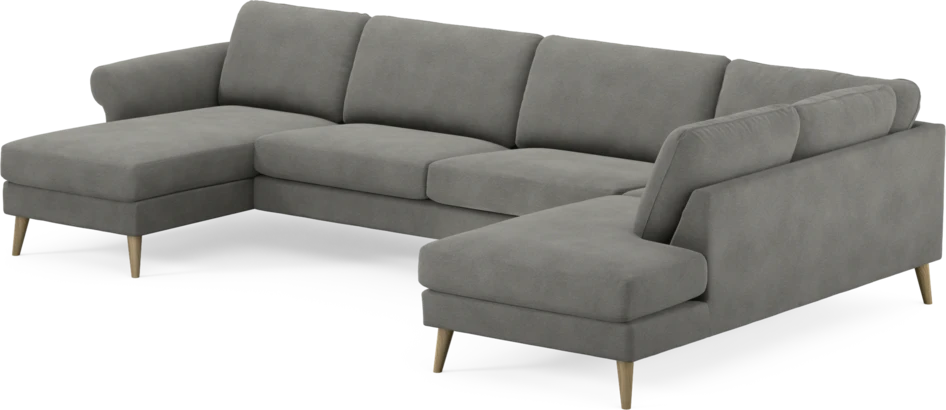 Bridge - 3-sits soffa med schäslong vänster och divan höger - Grå