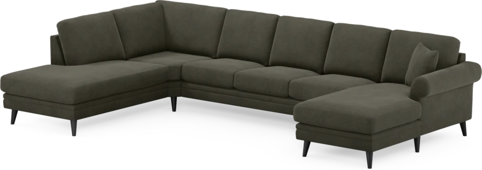 Eden - 3-sits soffa med divan vänster och schäslong höger - Grå