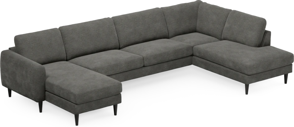 Bridge - 3-sits soffa med schäslong vänster och divan höger - Grå