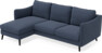 Madison Lux - 2-sits soffa med schäslong vänster - Blå