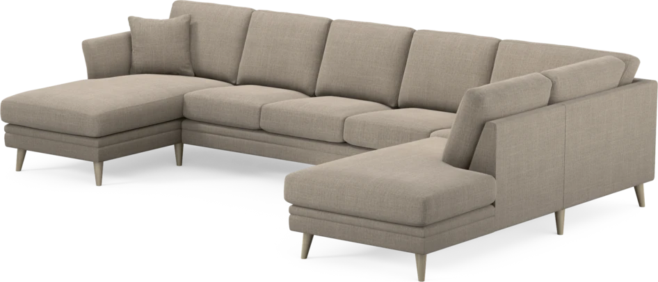 Eden - 3-sits soffa med schäslong vänster och divan höger - Beige