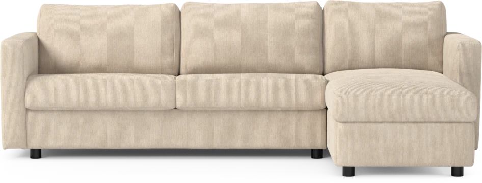 Lindö - Bäddsoffa 2,5-sits med schäslong, vändbar - Beige